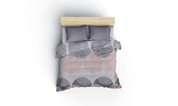 Dilsah Bäddset 200x200 cm - Grå Rosa Vit - Textil & mattor - Sängkläder - Bäddset & påslakanset - Påslakanset dubbelsäng