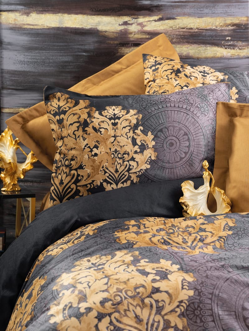 Jovrenis Bäddset 240x220 cm - Antracit/Beige - Textil & mattor - Sängkläder - Bäddset & påslakanset - Påslakanset dubbelsäng