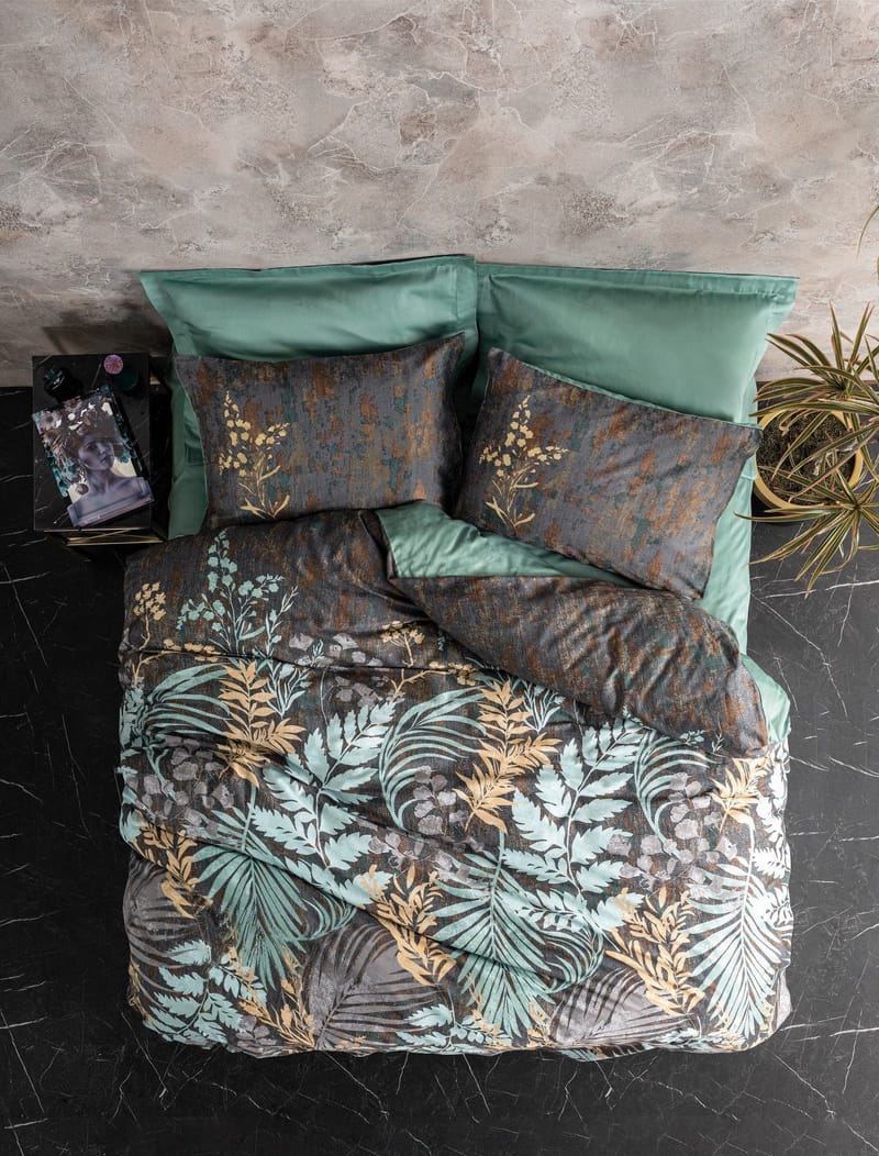 Lyronis Bäddset 240x220 cm - Mint/Antracit/Brun - Textil & mattor - Sängkläder - Bäddset & påslakanset - Påslakanset dubbelsäng