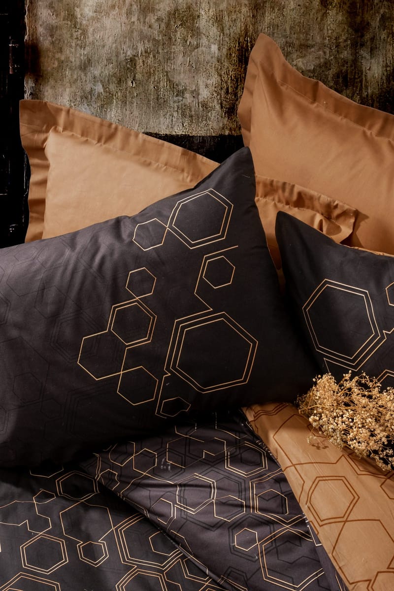 Marteby Bäddset 140x200 cm - Koppar Svart - Textil & mattor - Sängkläder - Bäddset & påslakanset - Påslakanset enkelsäng