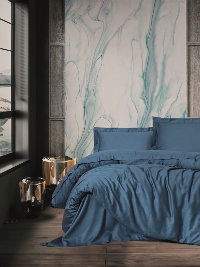 Mossala Bäddset 240x220 cm - Blå - Textil & mattor - Sängkläder - Bäddset & påslakanset - Påslakanset dubbelsäng