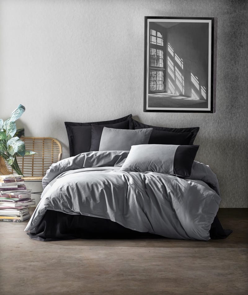 Nelam Bäddset 240x220 cm - Grå Svart - Textil & mattor - Sängkläder - Bäddset & påslakanset - Påslakanset dubbelsäng