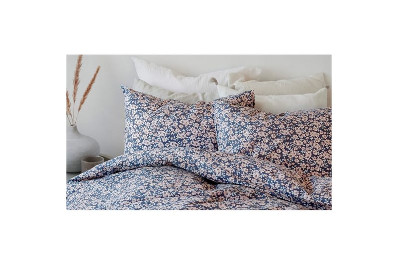 Påslakan 2-Dels Set Blomstertid Marinblå - Marinblå - Textil & mattor - Sängkläder - Bäddset & påslakanset