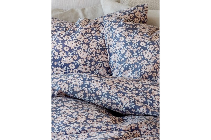 Påslakan 2-Dels Set Blomstertid Marinblå - Marinblå - Textil & mattor - Sängkläder - Bäddset & påslakanset