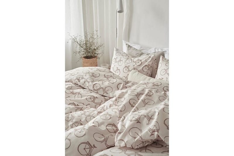 Påslakan 2-Dels Set Cykel Beige - Beige - Textil & mattor - Sängkläder