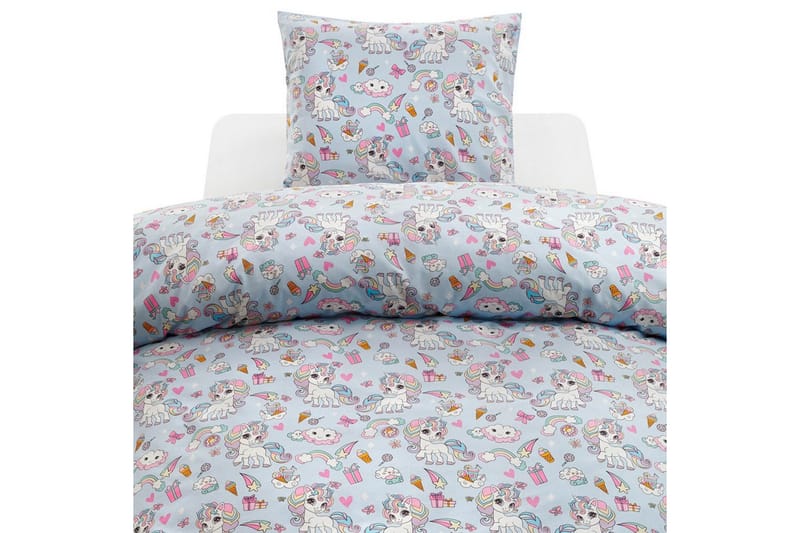 Påslakan 2-Dels Set Enhörning Blå - Blå - Textil & mattor - Sängkläder
