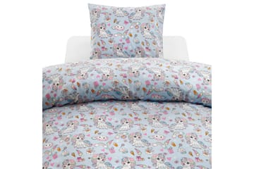 Påslakan 2-Dels Set Enhörning Blå - Blå - Textil & mattor - Sängkläder - Täcke