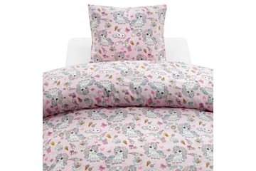 Påslakan 2-Dels Set Enhörning Rosa - Rosa - Textil & mattor - Sängkläder