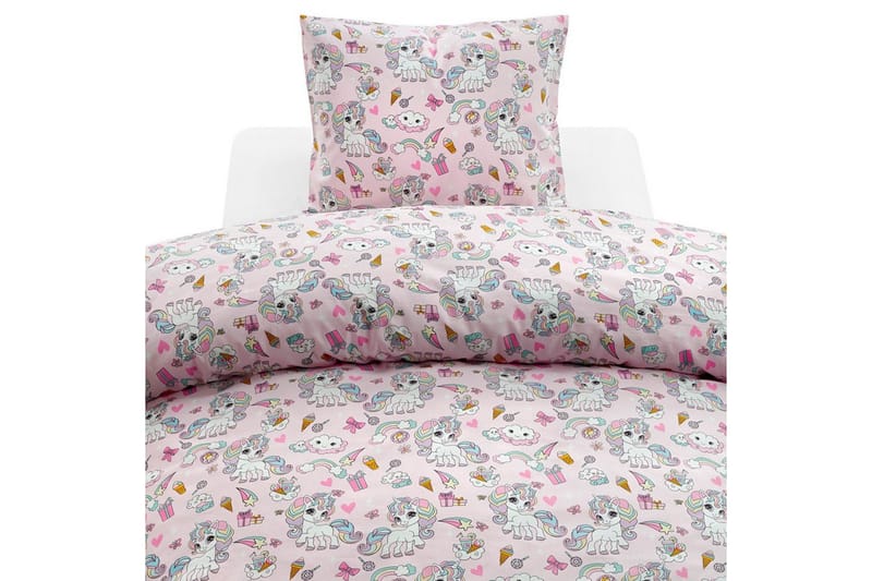 Påslakan 2-Dels Set Enhörning Rosa - Rosa - Textil & mattor - Sängkläder