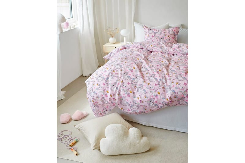 Påslakan 2-Dels Set Enhörning Rosa - Rosa - Textil & mattor - Sängkläder