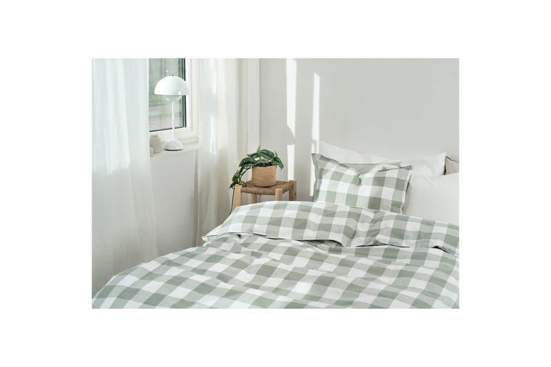 Påslakan 2-Dels Set Ruta Grön - Textil & mattor - Sängkläder - Bäddset & påslakanset