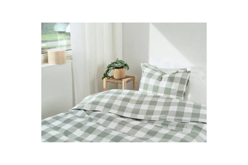 Påslakan 2-Dels Set Ruta Grön - Textil & mattor - Sängkläder - Bäddset & påslakanset