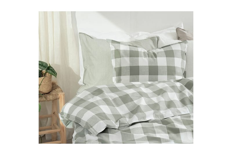 Påslakan 2-Dels Set Ruta Grön - Textil & mattor - Sängkläder - Bäddset & påslakanset