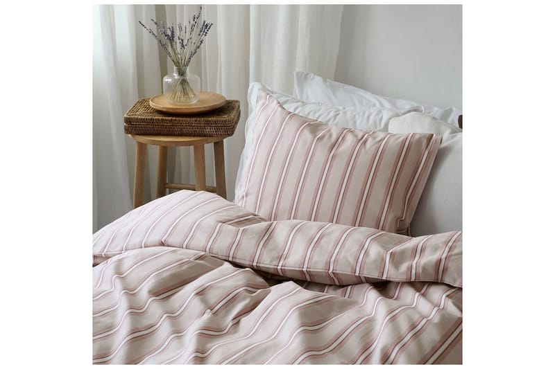 Påslakan 2-Dels Set Sunnan Rand Rosa - Rosa - Textil & mattor - Sängkläder - Bäddset & påslakanset