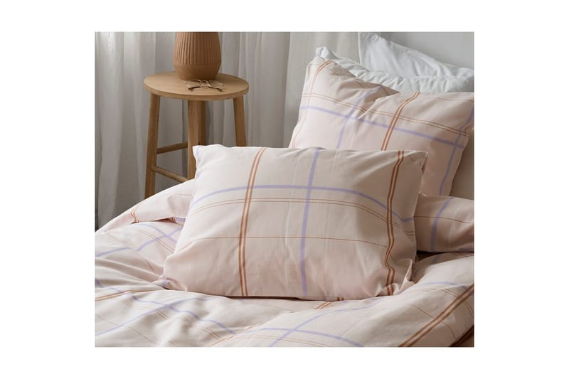 Påslakan 2-Dels Set Tyra Ruta Lila - Lila - Textil & mattor - Sängkläder - Bäddset & påslakanset