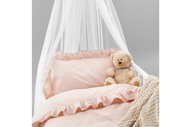 Påslakan 2-Dels Set Volang Spjälsäng Ny Rosa - Ny Rosa - Textil & mattor - Sängkläder - Bäddset & p�åslakanset