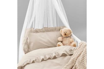 Påslakan 2-Dels Set Volang Spjälsäng Sand - Sand - Textil & mattor - Sängkläder - Bäddset & påslakanset