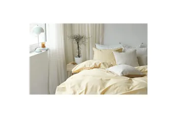 Påslakanset Dubbelsäng 3-Dels Humble - Gul - Textil & mattor - Sängkläder - Bäddset & påslakanset