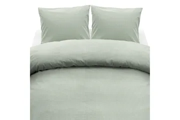 Påslakanset Dubbelsäng 3-Dels Thelma Stripe Grön - Textil & mattor - Sängkläder - Bäddset & påslakanset