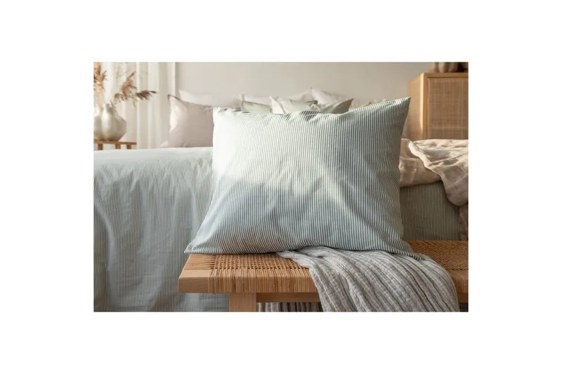 Påslakanset Dubbelsäng 3-Dels Thelma Stripe Grön - Textil & mattor - Sängkläder - Bäddset & påslakanset