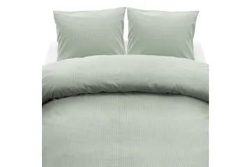 Påslakanset Dubbelsäng 3-Dels Thelma Stripe Grön - Textil & mattor - Sängkläder - Bäddset & påslakanset