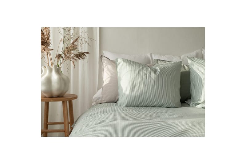 Påslakanset Dubbelsäng 3-Dels Thelma Stripe Grön - Textil & mattor - Sängkläder - Bäddset & påslakanset