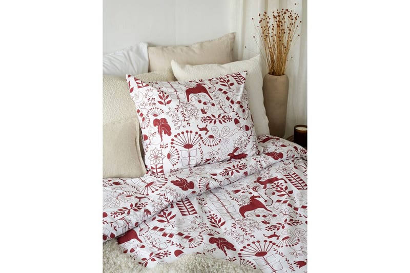 Påslakanset Enkelsäng 2-Dels Äppelbo - Röd - Textil & mattor - Sängkläder - Bäddset & påslakanset - Påslakanset enkelsäng