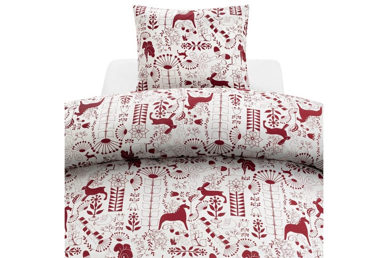 Påslakanset Enkelsäng 2-Dels Äppelbo - Röd - Textil & mattor - Sängkläder - Bäddset & påslakanset