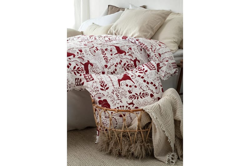 Påslakanset Enkelsäng 2-Dels Äppelbo - Röd - Textil & mattor - Sängkläder - Bäddset & påslakanset