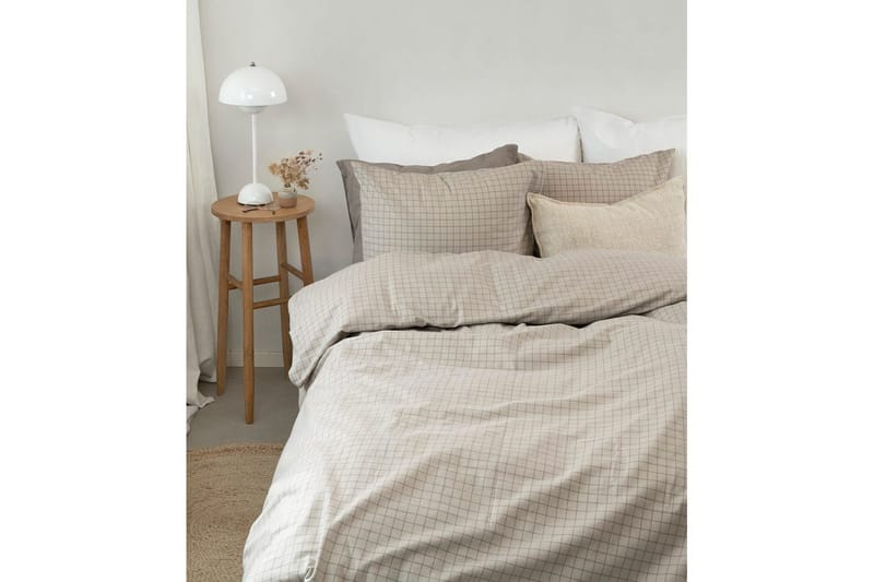 Påslakanset Enkelsäng 2-Dels Birger Flanell - Greige - Textil & mattor - Sängkläder - Täcke