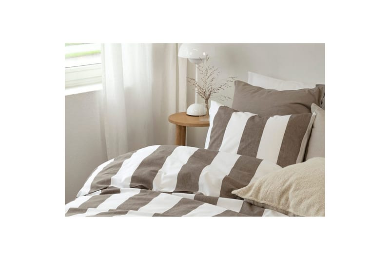 Påslakanset Enkelsäng 2-Dels Block stripe - Brun - Textil & mattor - Sängkläder - Bäddset & påslakanset