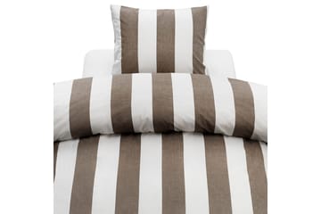 Påslakanset Enkelsäng 2-Dels Block stripe - Brun - Textil & mattor - Sängkläder - Bäddset & påslakanset