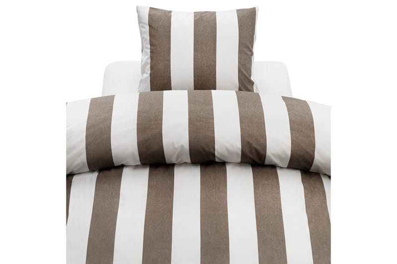 Påslakanset Enkelsäng 2-Dels Block stripe, Brun