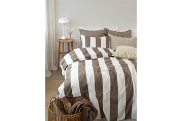 Påslakanset Enkelsäng 2-Dels Block stripe - Brun - Textil & mattor - Sängkläder - Bäddset & påslakanset