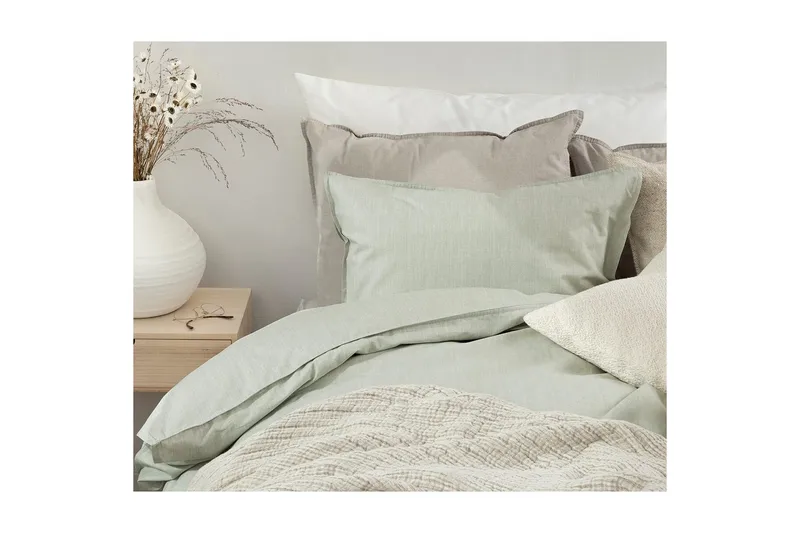 Påslakanset Enkelsäng 2-Dels Chambray Grön - Textil & mattor - Sängkläder - Bäddset & påslakanset