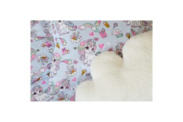 Påslakanset Enkelsäng 2-Dels Enhörning - Blå - Textil & mattor - Sängkläder - Bäddset & påslakanset