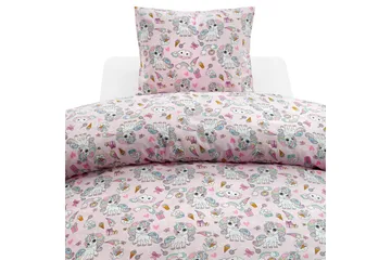 Påslakanset Enkelsäng 2-Dels Enhörning - Rosa - Textil & mattor - Sängkläder - Påslakan