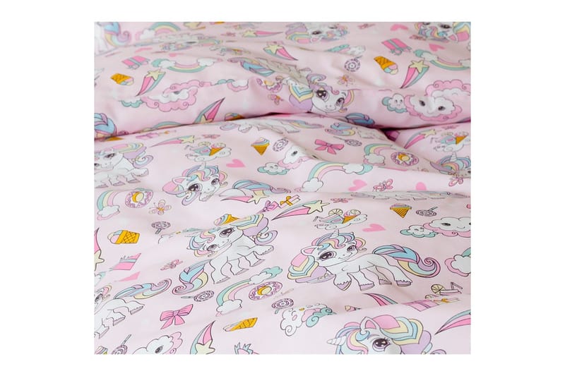 Påslakanset Enkelsäng 2-Dels Enhörning - Rosa - Textil & mattor - Sängkläder - Påslakan