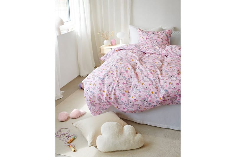 Påslakanset Enkelsäng 2-Dels Enhörning - Rosa - Textil & mattor - Sängkläder - Påslakan