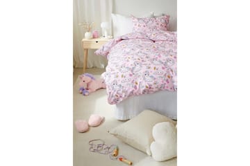 Påslakanset Enkelsäng 2-Dels Enhörning - Rosa - Textil & mattor - Sängkläder - Täcke