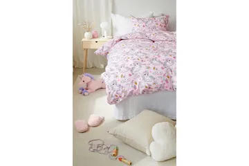 Påslakanset Enkelsäng 2-Dels Enhörning - Rosa - Textil & mattor - Sängkläder - Påslakan