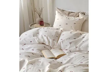 Påslakanset Enkelsäng 2-Dels Körsbär Sand - Textil & mattor - Sängkläder - Bäddset & påslakanset - Påslakanset enkelsäng