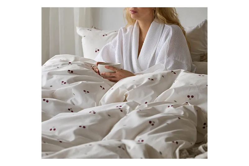 Påslakanset Enkelsäng 2-Dels Körsbär Sand - Textil & mattor - Sängkläder - Bäddset & påslakanset - Påslakanset enkelsäng