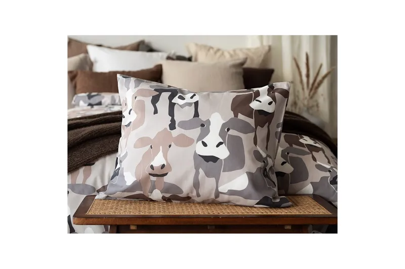 Påslakanset Enkelsäng 2-Dels Kossor Sand - Textil & mattor - Sängkläder - Bäddset & påslakanset