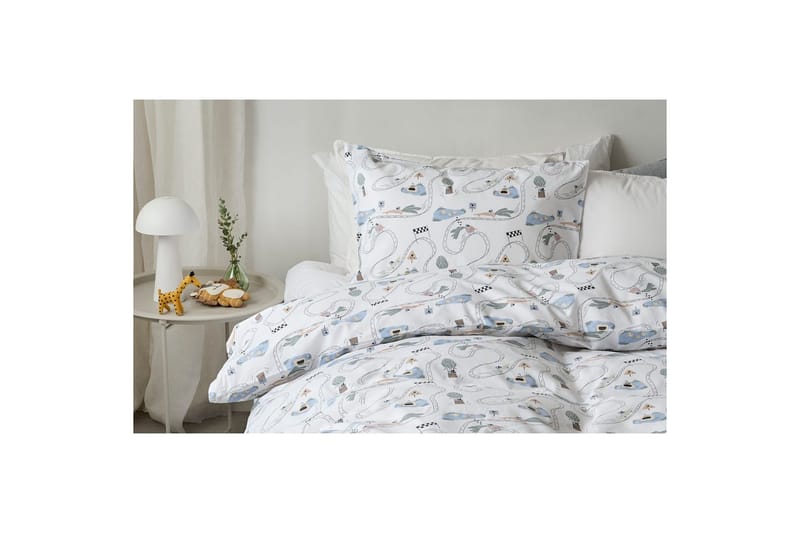 Påslakanset Enkelsäng 2-Dels Mini Rally Vit - Textil & mattor - Sängkläder - Bäddset & påslakanset