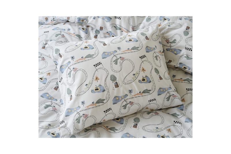 Påslakanset Enkelsäng 2-Dels Mini Rally Vit - Textil & mattor - Sängkläder - Bäddset & påslakanset