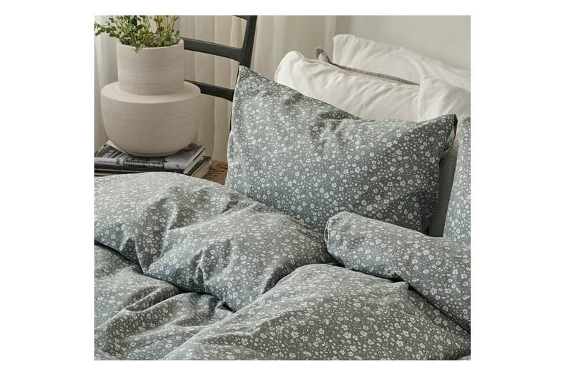 Påslakanset Enkelsäng 2-Dels Rita Flower Grön - Textil & mattor - Sängkläder - Bäddset & påslakanset - Påslakanset enkelsäng