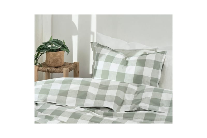 Påslakanset Enkelsäng 2-Dels Ruta Grön - Textil & mattor - Sängkläder - Bäddset & påslakanset