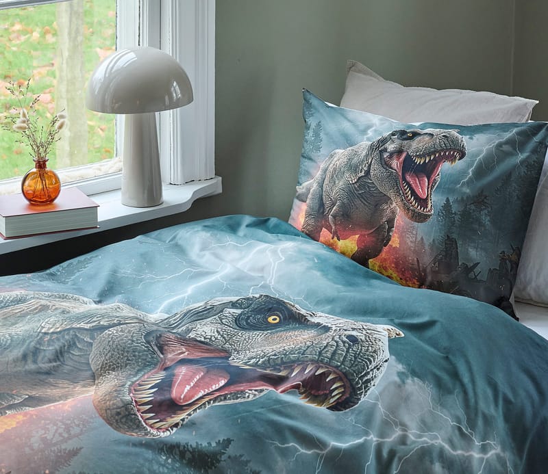 Påslakanset Enkelsäng 2-Dels Set Dinosaur - Textil & mattor - Sängkläder - Bäddset & påslakanset - Påslakanset dubbelsäng