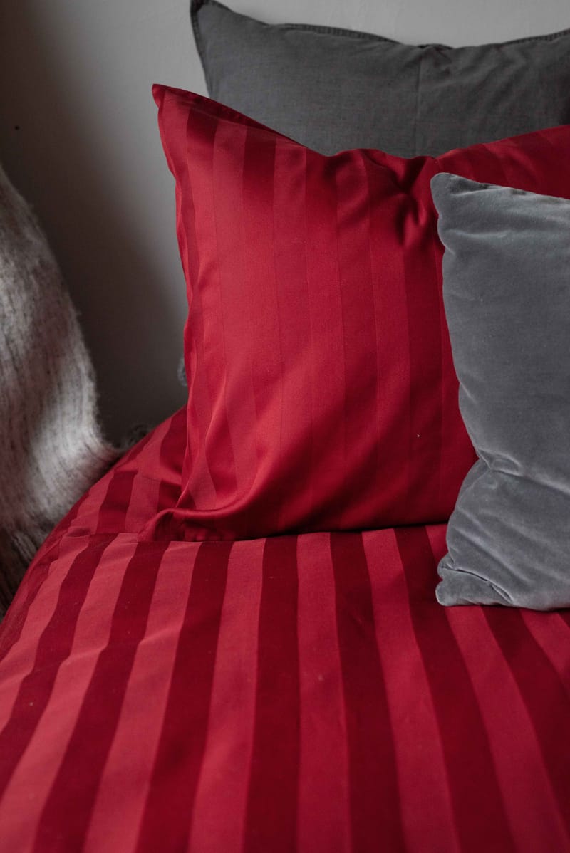 Påslakanset Enkelsäng 2-Dels Set Satin - Röd - Textil & mattor - Sängkläder - Bäddset & påslakanset - Påslakanset dubbelsäng
